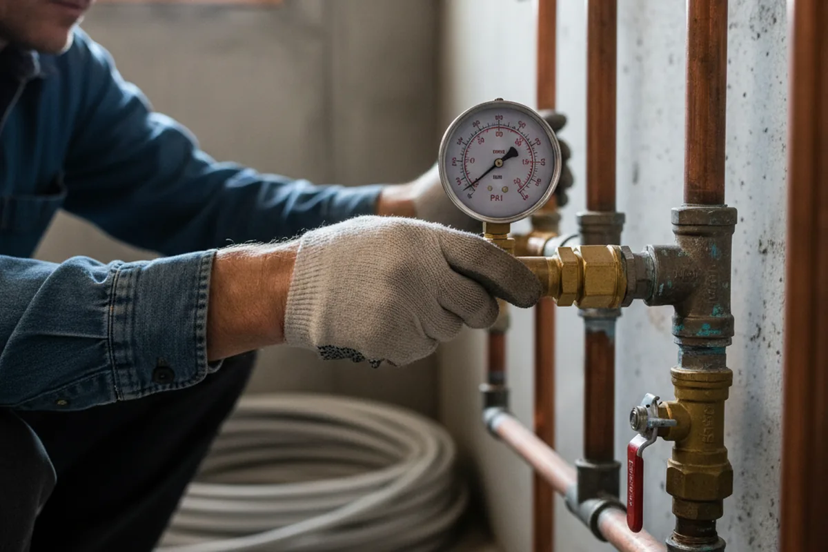 Pressure testing a repaired line during Water Line Repair in Abernathy